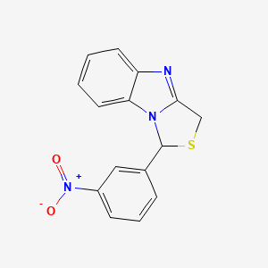 molecular formula C15H11N3O2S B12814026 1H,3H-Thiazolo(3,4-a)benzimidazole, 1-(3-nitrophenyl)- CAS No. 136994-98-4