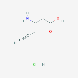 molecular formula C6H10ClNO2 B12814043 (3S)-3-aminohex-5-ynoic acid;hydrochloride 