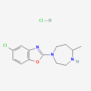 molecular formula C13H17Cl2N3O B12814071 5-Chloro-2-(5-methyl-1,4-diazepan-1-yl)-1,3-benzoxazole;hydrochloride 