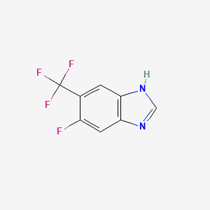 molecular formula C8H4F4N2 B12814081 5-Fluoro-6-(trifluoromethyl)-1H-benzimidazole 