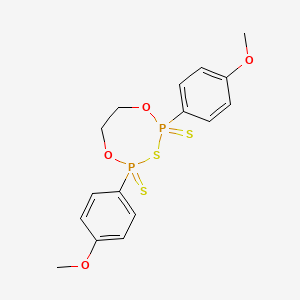 molecular formula C16H18O4P2S3 B12814123 2,4-Bis(4-methoxyphenyl)-1,5,3,2,4-dioxathiadiphosphepane 2,4-disulfide CAS No. 147819-28-1