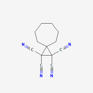 molecular formula C13H12N4 B12814168 Spiro(2.6)nonane-1,1,2,2-tetracarbonitrile CAS No. 93086-95-4