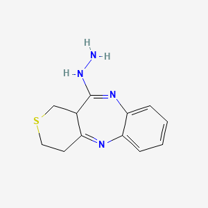 molecular formula C12H14N4S B12814189 11-Hydrazino-1,3,4,11a-tetrahydrothiopyrano(4,3-b)(1,5)benzodiazepine CAS No. 61607-77-0