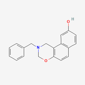 molecular formula C19H17NO2 B12814240 2-Benzyl-2,3-dihydro-1H-naphtho(1,2-e)(1,3)oxazin-9-ol CAS No. 35141-71-0