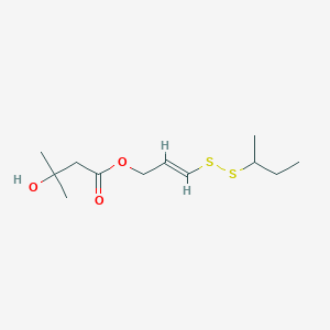 molecular formula C12H22O3S2 B12814344 3-(Sec-butyldisulfanyl)allyl 3-hydroxy-3-methylbutanoate 