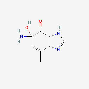 molecular formula C8H9N3O2 B12814345 5-Amino-5-hydroxy-7-methyl-1H-benzo[d]imidazol-4(5H)-one CAS No. 536757-13-8