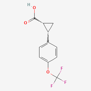 molecular formula C11H9F3O3 B12814354 (1R,2S)-2-(4-(Trifluoromethoxy)phenyl)cyclopropane-1-carboxylic acid 