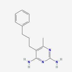 molecular formula C14H18N4 B12814390 2,4-Pyrimidinediamine, 6-methyl-5-(3-phenylpropyl)- CAS No. 3977-17-1