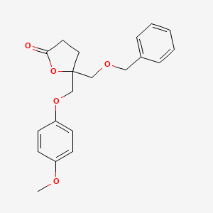 molecular formula C20H22O5 B12814412 5-((benzyloxy)methyl)-5-((4-methoxyphenoxy)methyl)dihydrofuran-2(3H)-one 