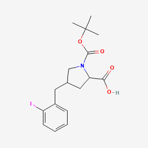 molecular formula C17H22INO4 B12814422 (2S,4R)-1-(tert-Butoxycarbonyl)-4-(2-iodobenzyl)-pyrrolidine-2-carboxylic acid 