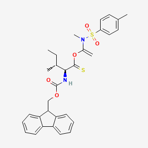 molecular formula C31H34N2O5S2 B12814495 O-(1-((N,4-Dimethylphenyl)sulfonamido)vinyl) (2S,3R)-2-((((9H-fluoren-9-yl)methoxy)carbonyl)amino)-3-methylpentanethioate 