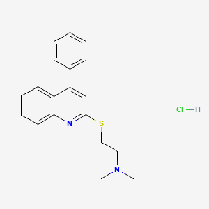 molecular formula C19H21ClN2S B12814504 Quinoline, 2-((2-(dimethylamino)ethyl)thio)-4-phenyl-, monohydrochloride CAS No. 97633-91-5