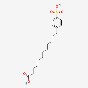 molecular formula C18H28O5S B12814552 12-(4-Sulfophenyl)dodecanoic acid 