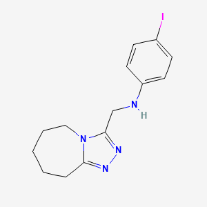 molecular formula C14H17IN4 B12814577 (4-Iodo-phenyl)-(6,7,8,9-tetrahydro-5H-[1,2,4]triazolo[4,3-a]azepin-3-ylmethyl)-amine 