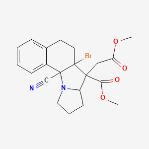 Methyl 6a-bromo-11a-cyano-5,6a,7,7a,8,9,10,11a-octahydro-7-(methoxycarbonyl)-6H-benzo(g)pyrrolo(1,2-a)indole-7-acetate