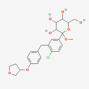 2-[4-Chloro-3-[[4-(oxolan-3-yloxy)phenyl]methyl]phenyl]-6-(hydroxymethyl)-2-methoxyoxane-3,4,5-triol