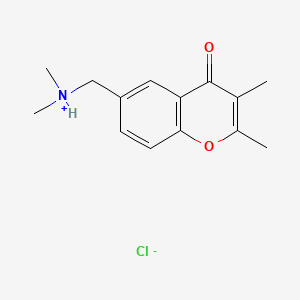 4H-1-Benzopyran-4-one, 6-((dimethylamino)methyl)-2,3-dimethyl-, hydrochloride