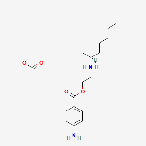 2-(4-aminobenzoyl)oxyethyl-octan-2-ylazanium;acetate