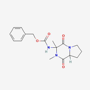 Benzyl 2,3-dimethyl-1,4-dioxooctahydropyrrolo(1,2-a)pyrazin-3-ylcarbamate