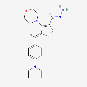 N,N-Diethyl-4-((3-(hydrazonomethyl)-2-morpholinocyclopent-2-en-1-ylidene)methyl)aniline