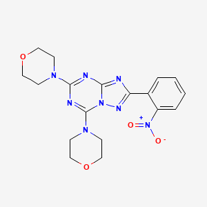 2-(2-(Hydroxy(oxido)amino)phenyl)-5,7-di(4-morpholinyl)(1,2,4)triazolo(1,5-a)(1,3,5)triazine