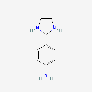 molecular formula C9H11N3 B12815280 4-(2,3-dihydro-1H-imidazol-2-yl)aniline CAS No. 500301-55-3