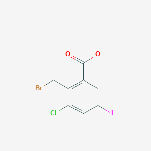 molecular formula C9H7BrClIO2 B12815327 Methyl 2-(bromomethyl)-3-chloro-5-iodobenzoate 