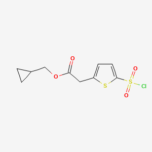 molecular formula C10H11ClO4S2 B12815391 Cyclopropylmethyl 2-(5-(chlorosulfonyl)thiophen-2-yl)acetate 