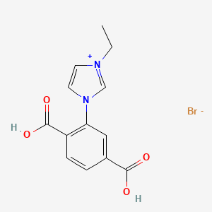 molecular formula C13H13BrN2O4 B12815421 3-(2,5-Dicarboxyphenyl)-1-ethyl-1H-imidazol-3-ium bromide 