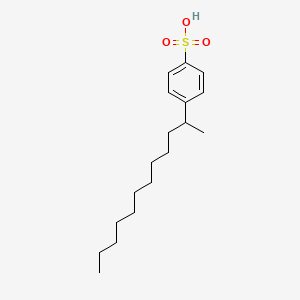 molecular formula C18H30O3S B12815428 Benzenesulfonic acid, 4-(1-methylundecyl)- CAS No. 18777-53-2