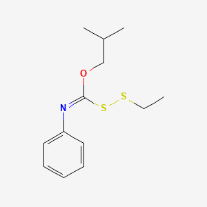 molecular formula C13H19NOS2 B12815464 (((Ethyldithio)(isobutoxy)methylene)amino)benzene CAS No. 64316-58-1