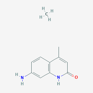 7-amino-4-methyl-1H-quinolin-2-one;methane