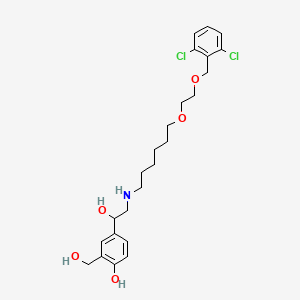 molecular formula C24H33Cl2NO5 B12815619 4-(2-((6-(2-((2,6-dichlorobenzyl)oxy)ethoxy)hexyl)aMino)-1-hydroxyethyl)-2-(hydroxyMethyl)phenol 