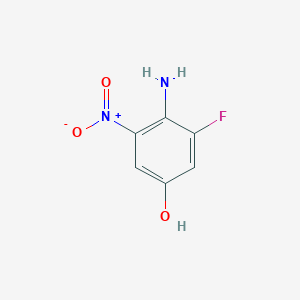 molecular formula C6H5FN2O3 B12815668 4-Amino-3-fluoro-5-nitrophenol 