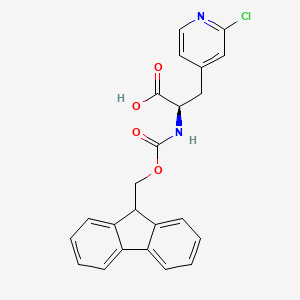 molecular formula C23H19ClN2O4 B12815851 (R)-2-((((9H-Fluoren-9-yl)methoxy)carbonyl)amino)-3-(2-chloropyridin-4-yl)propanoic acid 