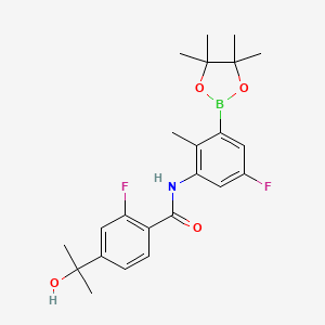 2-Fluoro-N-(5-fluoro-2-methyl-3-(4,4,5,5-tetramethyl-1,3,2-dioxaborolan-2-yl)phenyl)-4-(2-hydroxypropan-2-yl)benzamide