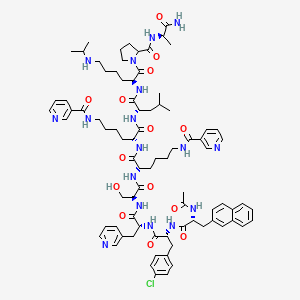 Ac-D-2Nal-D-Phe(4-Cl)-D-3Pal-Ser-Lys(nicotinoyl)(nicotinoyl)-D-Lys(nicotinoyl)(nicotinoyl)-Leu-Lys(iPr)-DL-Pro-D-Ala-NH2