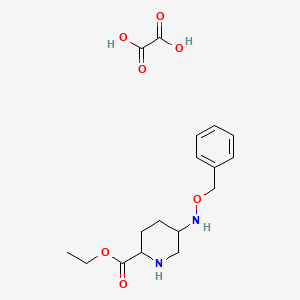 molecular formula C17H24N2O7 B12815920 ethyl (2S,5R)-5-[(benzyloxy)amino]piperidine-2-carboxylate; oxalic acid 