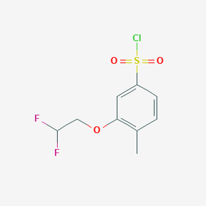 molecular formula C9H9ClF2O3S B12815935 3-(2,2-Difluoroethoxy)-4-methylbenzene-1-sulfonyl chloride 