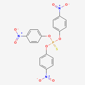 molecular formula C18H12N3O9PS B12815960 O,O,O-Tris(4-nitrophenyl) thiophosphate CAS No. 64131-85-7