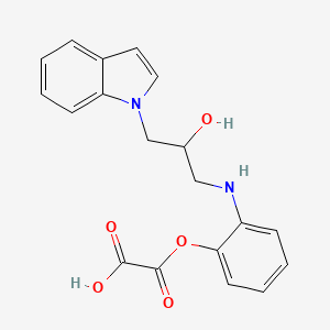 molecular formula C19H18N2O5 B12815973 2-(2-((2-Hydroxy-3-(1h-indol-1-yl)propyl)amino)phenoxy)-2-oxoacetic acid 