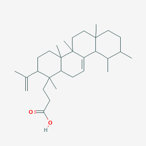 3-((1S,2S,4aR,4bS,6aR,9R,10S,10aR,12aR)-1,4a,4b,6a,9,10-Hexamethyl-2-(prop-1-en-2-yl)-1,2,3,4,4a,4b,5,6,6a,7,8,9,10,10a,12,12a-hexadecahydrochrysen-1-yl)propanoic acid