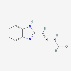 molecular formula C9H8N4O B12815989 N'-((1H-Benzo[d]imidazol-2-yl)methylene)formohydrazide 