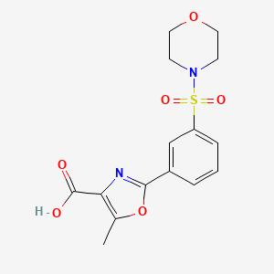 molecular formula C15H16N2O6S B12816011 5-Methyl-2-(3-(morpholinosulfonyl)phenyl)oxazole-4-carboxylic acid 