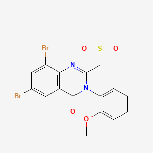 4(3H)-Quinazolinone, 6,8-dibromo-2-(((1,1-dimethylethyl)sulfonyl)methyl)-3-(2-methoxyphenyl)-