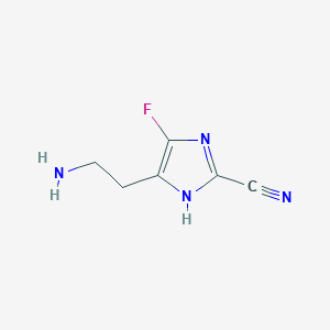 molecular formula C6H7FN4 B12816044 5-(2-aminoethyl)-4-fluoro-1H-imidazole-2-carbonitrile 