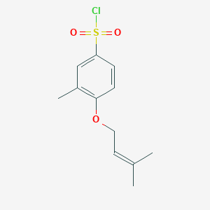 molecular formula C12H15ClO3S B12816071 3-Methyl-4-((3-methylbut-2-en-1-yl)oxy)benzenesulfonyl chloride 