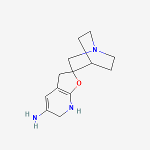 molecular formula C13H19N3O B12816117 6',7'-Dihydro-3'H-4-azaspiro[bicyclo[2.2.2]octane-2,2'-furo[2,3-b]pyridin]-5'-amine 