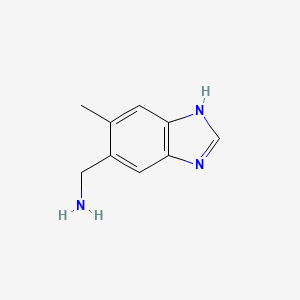 molecular formula C9H11N3 B12816227 (5-Methyl-1H-benzo[d]imidazol-6-yl)methanamine 