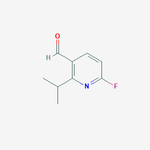 molecular formula C9H10FNO B12816252 6-Fluoro-2-isopropylnicotinaldehyde 